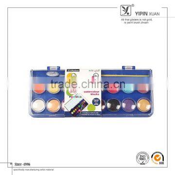 Wholesale 16Colors Dry Water color Paint set With Brush In Stock