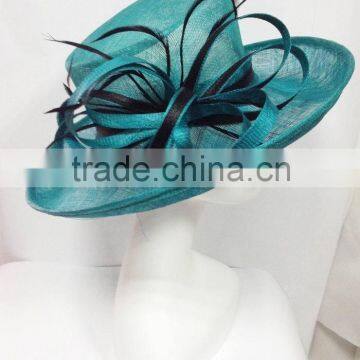 Teal sinamay hat