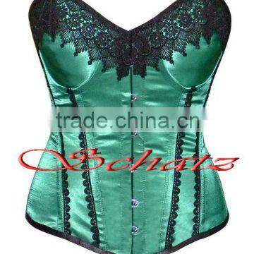 Women's Green Steel Boned Corset Sexy Corset