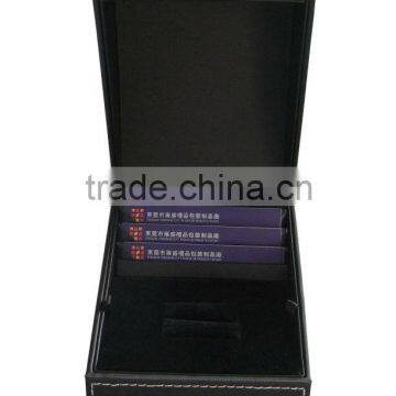 luxury special leather ring box with card slot