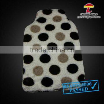 2000ml dots coral fleece hot water bottle cover