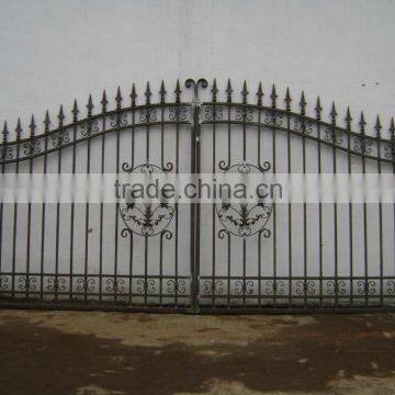 top sale cheap forged iron double swing gate design