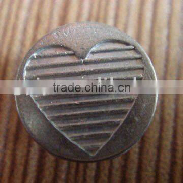 10mm Heart Shape Alloy Garment Accessory Baby Fancy Jeans Rivet