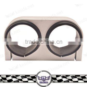 New Item Billet Aluminium Twin Dual Silver/Black Fuel Pump Bracket 60mm 044.