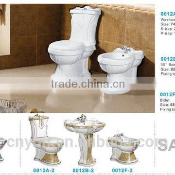 Ceramic Bathroom Design Decorated Suite Two Piece Toilet photo-3