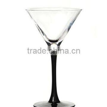 hand blown Crystal black stem Martini Glass color stem martini glass