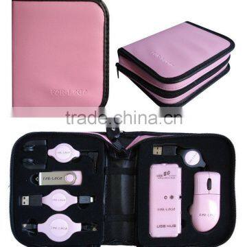 High Quality Laptop Netbook Computer USB Adapters Extension Cables Tool Kit Travel Bag Case