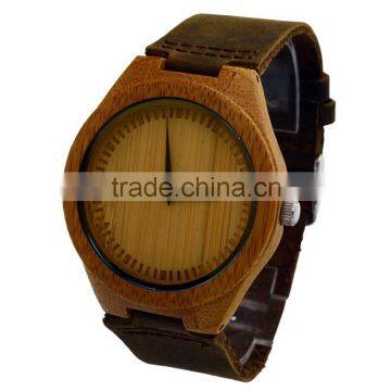 Top Quality Luxury Bamboo Wood Watch With Cow Leahter Strap Quartz Analog Men Wooden Wristwatch Relogio Feminino Clock
