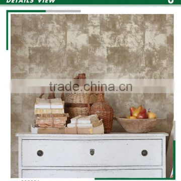 stocklot foaming non woven wallpaper, simple cube decorative wallpaper for bar , peelable wall paper price