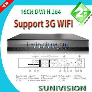 Support D1 CIF H.264 16CH DVR dvr h264 cms free software in stock