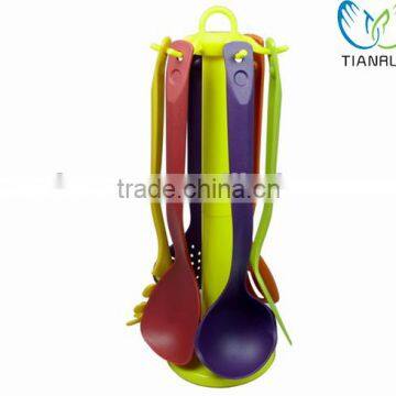 6pcs Colorful Nylon Cooking Utensils Set With Rack