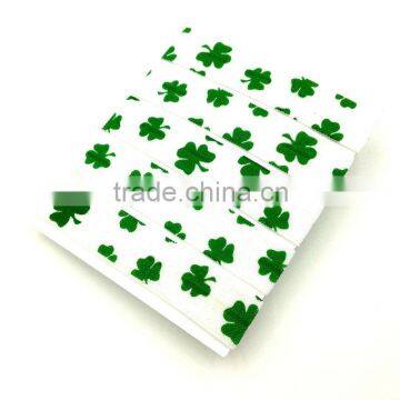 Green Clover Fold Elastic Hair Band Hair Accessories