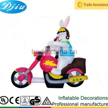 DJ-XT-125 inflatable cheap cartoon rabbit driving motorcycle party decoration party tent decoration