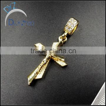 hip hop 24k plated gold western cross hiphop pendant