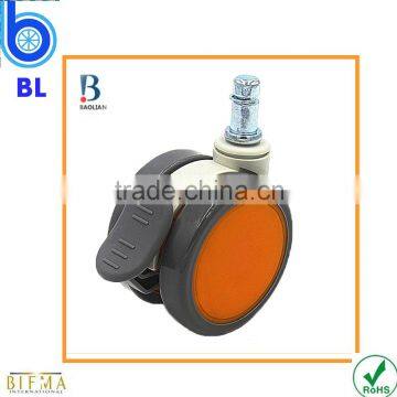 High Quality 64mm Orange TPR Locking Appliance Furniture Wheel Caster