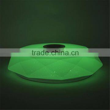 24W Modern Surface Mounted Dimmable RGB Lamp Fixture Round Color Changing LED Ceiling Light With Sleep Timer Bluetooth Speaker photo-5