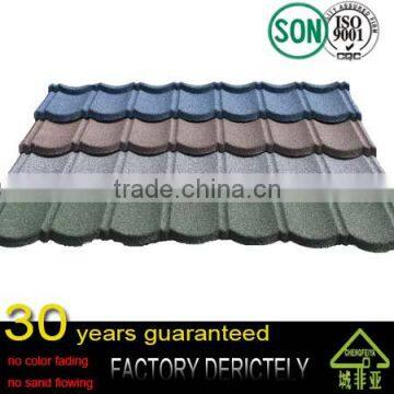 real selling good price Environment Friendly Flat Stone Coated Roof Tiles Bond Stone Coated Metal Roofing / Roof Tiles