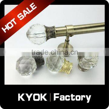 KYOK Home decoration retractable curtain rod set,metal curtain rod bracket