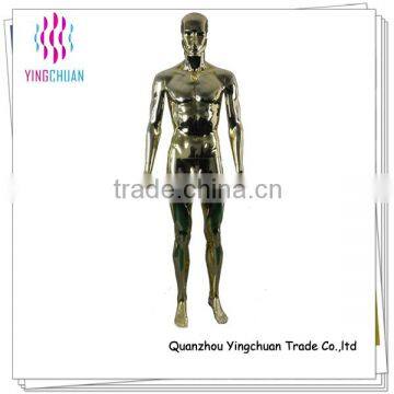 Full body standing chrome gold silver male mannequin