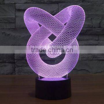 Mosunx Busines Night Light Optical 3D Chain Link Lighting Laser Cut Desk Lamp With USB Port LED for Children photo-4