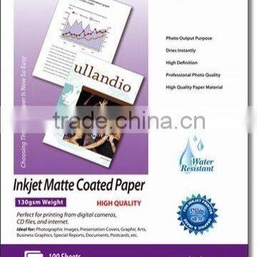 matte coated inkjet photo paper, 108gsm (for inkjet printers)