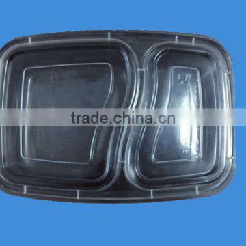 Disposable black plastic microwave food container