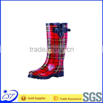 2016 red striperain boots rubber for women and girl