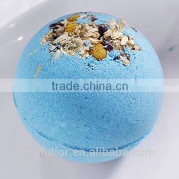 Mendior Blue fizzy bath bombs dry flower chamomile bath salt bubble OEM 30 g to 200 g