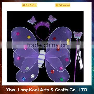 Fashion hot sale handmade girls butterfly fairy wings wholesale fairy wings for party