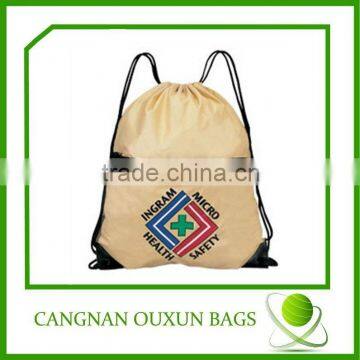 new style nylon drawstring bag with pockets