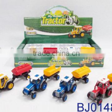 8pcs small pull back die cast farmer truck toy