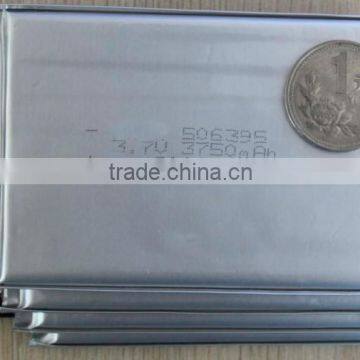 3.7v rechargeable lithium ion polymer battery cell with 3750mAh