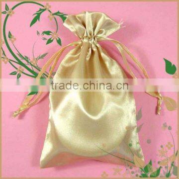 Latest Gold Drawstring Satin Cosmetic Bag Wholesale