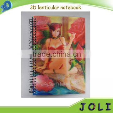 customized 3d lenticular notebook, 3d cover notebook