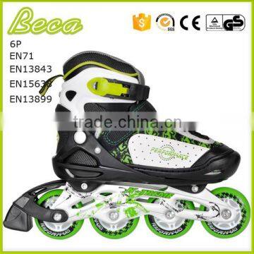 wholesale retractable green metal frame pu wheel roller skate shoes