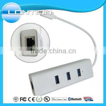 2016 new product type-c to 3ports(usb3.0+RJ45)