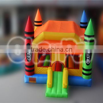 Colorful Indoor used inflatable crayon bouncer for children