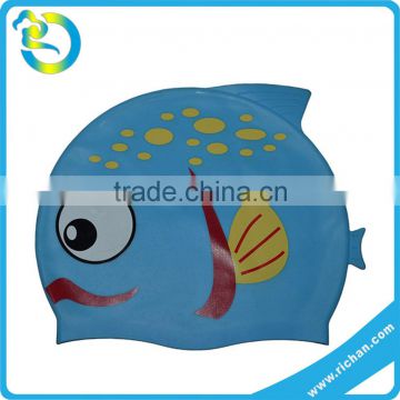 Soft Flexible eco-friendly silicone rubber funny fish swimming cap