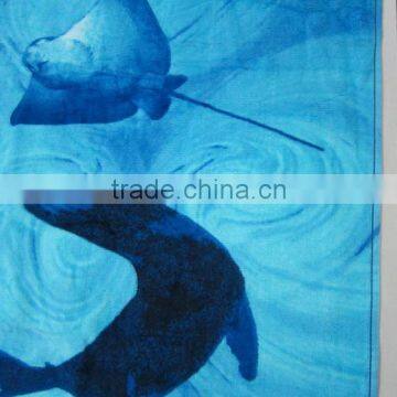 Pure Cotton High Qualtity Dolohin Beach Towel Reactive Printed With Customer Brand photo-2