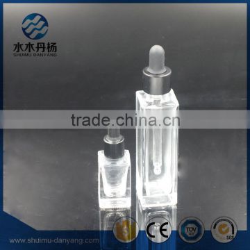 High quality clear rectangle glass essential oil bottle