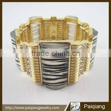 Wholesale Exaggerated Leopard Rhinestone Elastic Bracelet