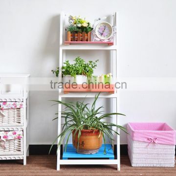 Ladder shelf wood flower rack solid wood flower shelf on sale