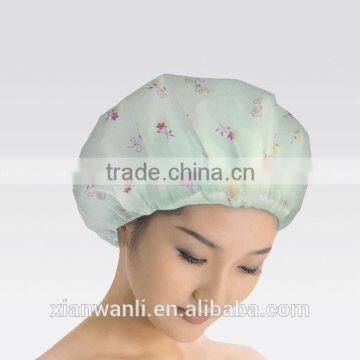 Plastic waterproof Shower Cap/Bath Cap for bath with transparent color