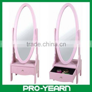 Chinese Wooden Bedroom Furniture Dressing Mirror with Jewelry Storage Drawer and Stylish Designs