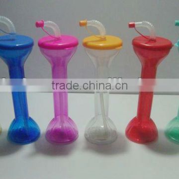 500ml Plastic cups with lids and straws