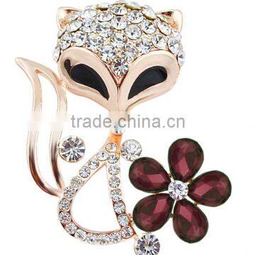 China Wholesale Brooch Fashion Rhinestone Fox Brooch Pearl Brooch for Scarf Buckle photo-4