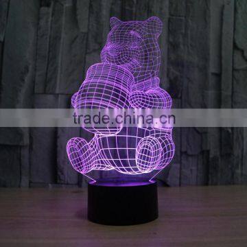 3D Optical Night Light Lovely Bear 7 RGB Light Colors 10 LEDs AA Battery or DC 5V Mixed Lot photo-4