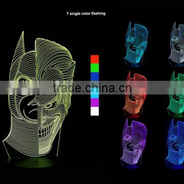 3D Optical Night Light Double-face 7 RGB Light Colors 10 LEDs AA Battery or DC 5V Mixed Lot