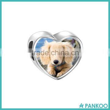 Custom 925 Sterling Silver European Heart Charms With Photo photo-2