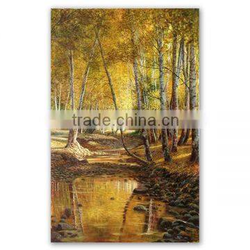 ROYIART Original Birch forest Oil Painting on Canvas of Wall Art